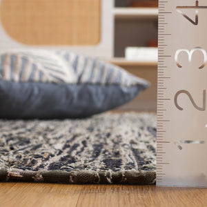 Safavieh Rag Handwoven Area Rug In Ivory And Black - Modern Eco-friendly Design For Chic Home Decor Dark Green ,Black 80% Denim,20% Cotton Rar301y-8