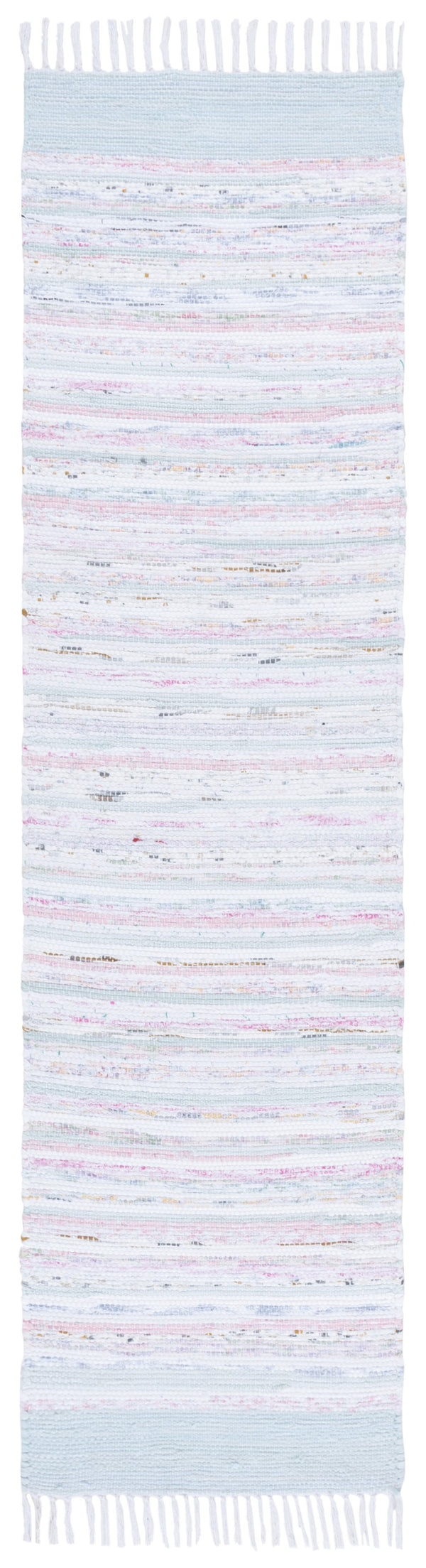 Safavieh Rag Handwoven Cotton Runner Rug - Timeless Elegance For Your Home Decor With Traditional Craftsmanship Ivory ,Grey Cotton Rar401f-28