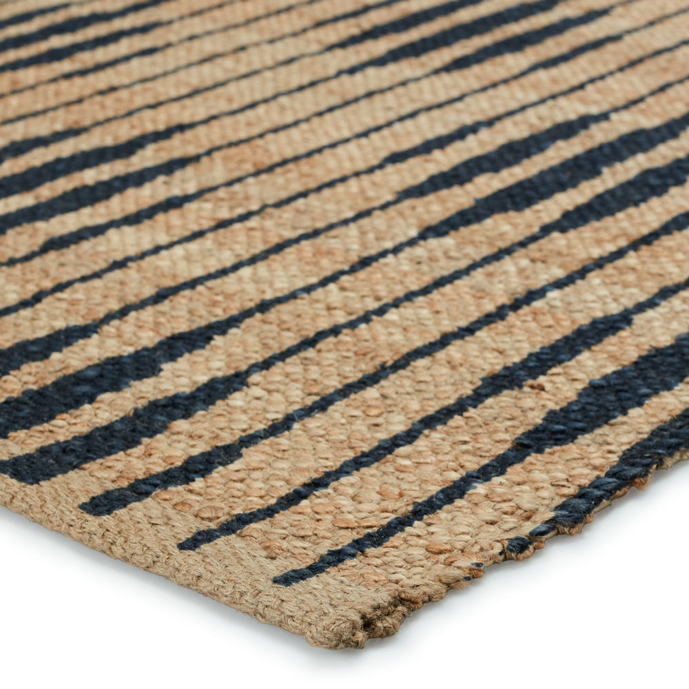 Jaipur Living Raya Atolia Ray01 Handwoven Handmade 100% Jute Lines Trellis Indoor Rug Natural, Navy 100% Jute Rug153085