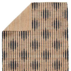 Jaipur Living Raya Atolia Ray01 Handwoven Handmade 100% Jute Lines Trellis Indoor Rug Natural, Navy 100% Jute Rug153085