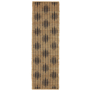 Jaipur Living Raya Atolia Ray01 Handwoven Handmade 100% Jute Lines Trellis Indoor Rug Natural, Navy 100% Jute Rug153085