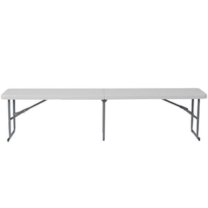 English Elm Talbott Lightweight Bi-Fold Granite White Bench with Carrying Handle for Easy Portable Seating RB-1172FH-GG