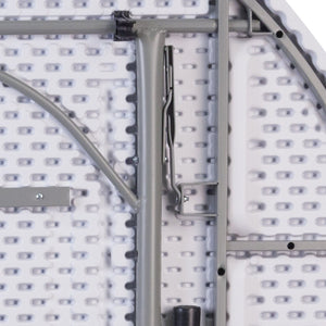 English Elm Kathryn 5.89-Foot Round Folding Table with Carrying Handle – Durable, Stain-Resistant, Easy to Store! RB-183RFH-GG