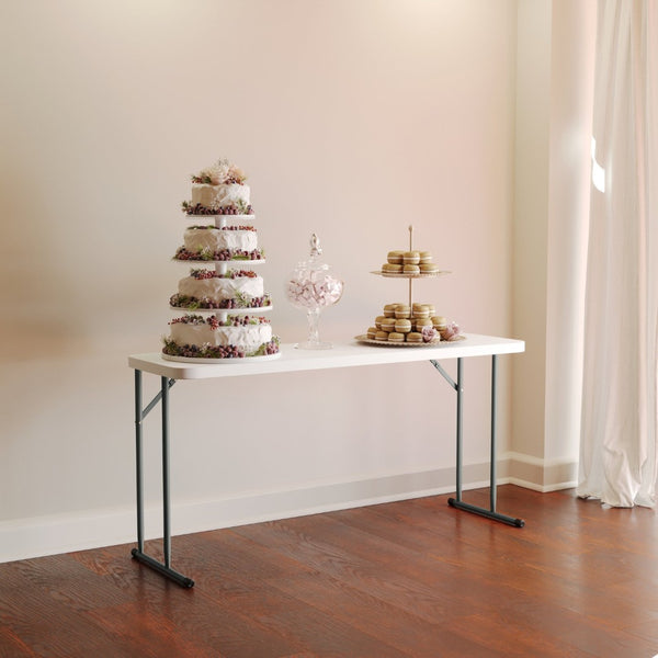 English Elm Kathryn 5-Foot Folding Training Table – Durable, Waterproof, and Space-Saving for Any Event Setup RB-1860-GG