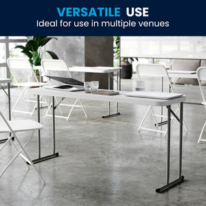 English Elm Kathryn 5-Foot Folding Training Table – Durable, Waterproof, and Space-Saving for Any Event Setup RB-1860-GG