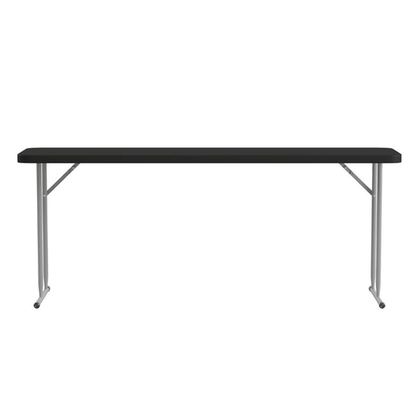 English Elm Kathryn 6-Foot Folding Training Table – Durable, Portable Design for Classrooms and Events Setup Black 18"W x 72"L RB-1872-BK-GG