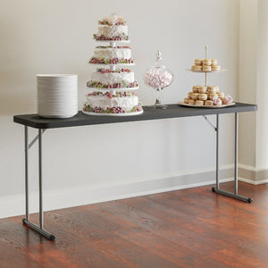 English Elm Kathryn 6-Foot Folding Training Table – Durable, Portable Design for Classrooms and Events Setup Black 18"W x 72"L RB-1872-BK-GG