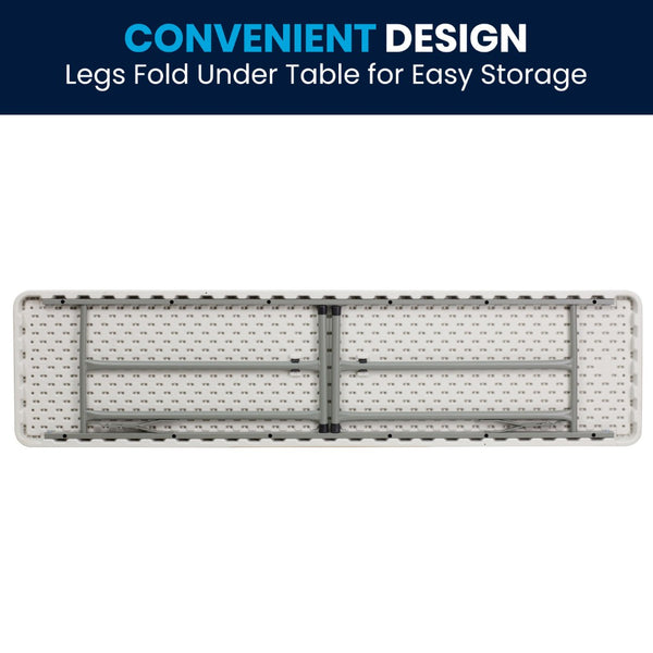 English Elm Kathryn 6-Foot Folding Training Table – Durable, Portable Design for Classrooms and Events Setup Granite White 18"W x 72"L RB-1872-GG