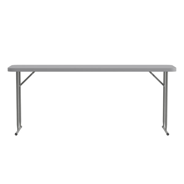 English Elm Kathryn 6-Foot Folding Training Table – Durable, Portable Design for Classrooms and Events Setup Gray 18"W x 72"L RB-1872-GY-GG
