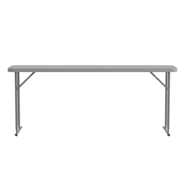 English Elm Kathryn 6-Foot Folding Training Table – Durable, Portable Design for Classrooms and Events Setup Gray 18"W x 72"L RB-1872-GY-GG