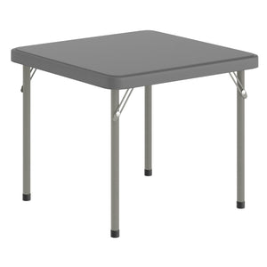 English Elm Paige Kid's Folding Table – Durable, Lightweight Design with Locking Legs for Safe Use Anywhere Granite Gray 24" Square RB-2424-KID-GY-GG
