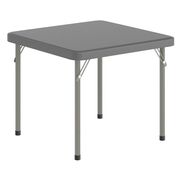 English Elm Paige Kid's Folding Table – Durable, Lightweight Design with Locking Legs for Safe Use Anywhere Granite Gray 24" Square RB-2424-KID-GY-GG