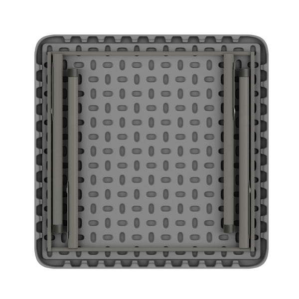 English Elm Paige Kid's Folding Table – Durable, Lightweight Design with Locking Legs for Safe Use Anywhere Granite Gray 24" Square RB-2424-KID-GY-GG