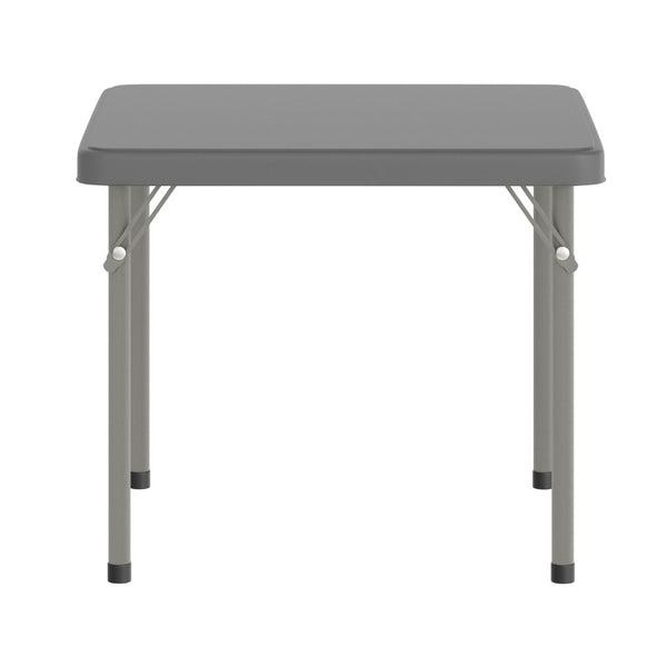 English Elm Paige Kid's Folding Table – Durable, Lightweight Design with Locking Legs for Safe Use Anywhere Granite Gray 24" Square RB-2424-KID-GY-GG