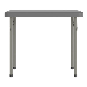 English Elm Paige Kid's Folding Table – Durable, Lightweight Design with Locking Legs for Safe Use Anywhere Granite Gray 24" Square RB-2424-KID-GY-GG
