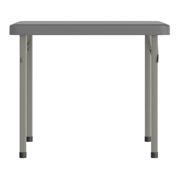 English Elm Paige Kid's Folding Table – Durable, Lightweight Design with Locking Legs for Safe Use Anywhere Granite Gray 24" Square RB-2424-KID-GY-GG