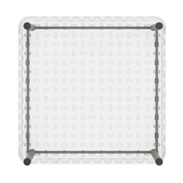 English Elm Paige Kid's Folding Table – Durable, Lightweight Design with Locking Legs for Safe Use Anywhere Granite White 24" Square RB-2424-KID-WH-GG