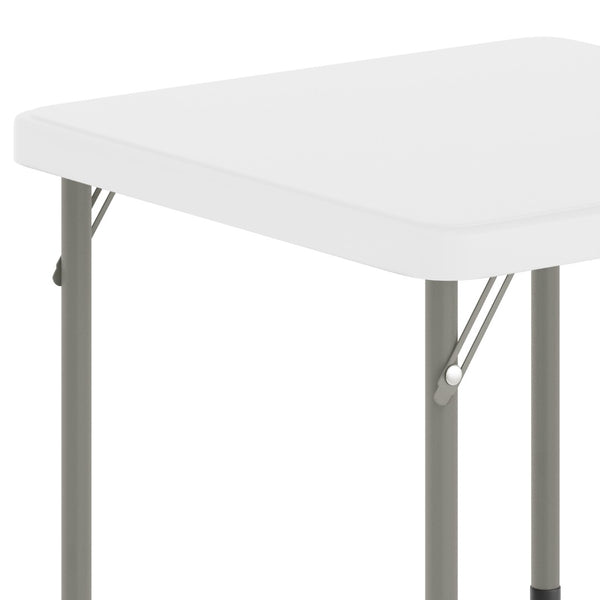 English Elm Paige Kid's Folding Table – Durable, Lightweight Design with Locking Legs for Safe Use Anywhere Granite White 24" Square RB-2424-KID-WH-GG