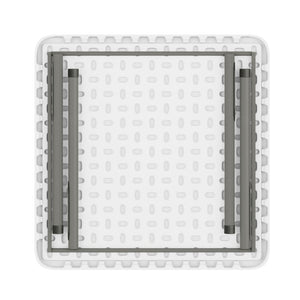 English Elm Paige Kid's Folding Table – Durable, Lightweight Design with Locking Legs for Safe Use Anywhere Granite White 24" Square RB-2424-KID-WH-GG