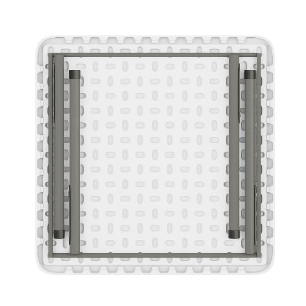 English Elm Paige Kid's Folding Table – Durable, Lightweight Design with Locking Legs for Safe Use Anywhere Granite White 24" Square RB-2424-KID-WH-GG