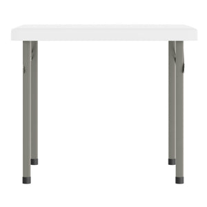 English Elm Paige Kid's Folding Table – Durable, Lightweight Design with Locking Legs for Safe Use Anywhere Granite White 24" Square RB-2424-KID-WH-GG
