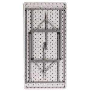 English Elm Kathryn 4-Foot Granite White Folding Table - Durable, Portable Design for Easy Entertaining & Storage RB-2448-GG