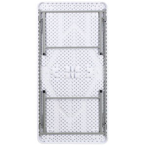 English Elm Paige Kid's Folding Table - Durable, Lightweight, Easy-Clean Activity Space for Classrooms & Playrooms Granite White 30"W x 60"L x 19"H RB-3060-KID-GG