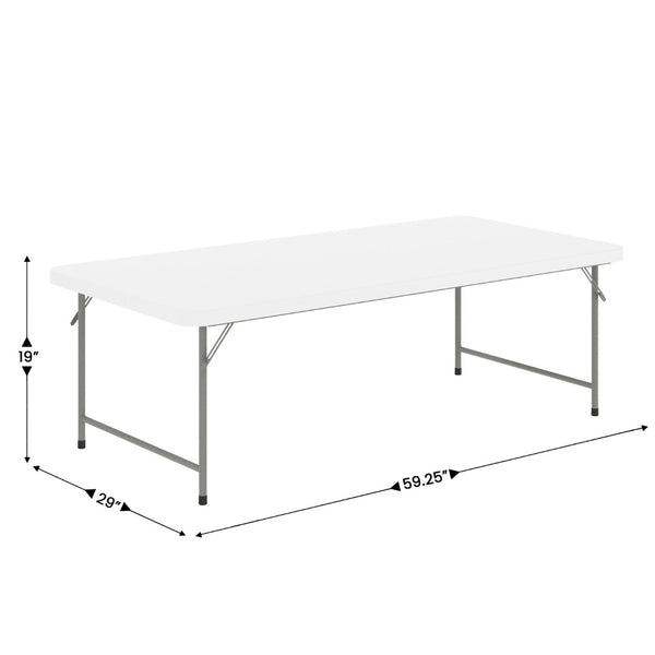 English Elm Paige Kid's Folding Table - Durable, Lightweight, Easy-Clean Activity Space for Classrooms & Playrooms Granite White 30"W x 60"L x 19"H RB-3060-KID-GG