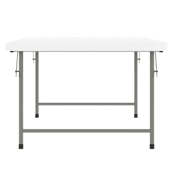 English Elm Paige Kid's Folding Table - Durable, Lightweight, Easy-Clean Activity Space for Classrooms & Playrooms Granite White 30"W x 60"L x 19"H RB-3060-KID-GG