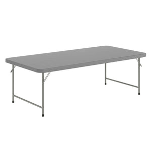English Elm Paige Kid's Folding Table - Durable, Lightweight, Easy-Clean Activity Space for Classrooms & Playrooms Granite Gray 30"W x 60"L x 19"H RB-3060-KID-GY-GG