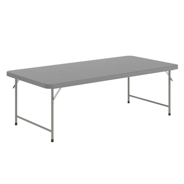 English Elm Paige Kid's Folding Table - Durable, Lightweight, Easy-Clean Activity Space for Classrooms & Playrooms Granite Gray 30"W x 60"L x 19"H RB-3060-KID-GY-GG
