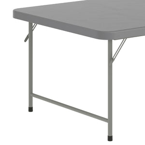 English Elm Paige Kid's Folding Table - Durable, Lightweight, Easy-Clean Activity Space for Classrooms & Playrooms Granite Gray 30"W x 60"L x 19"H RB-3060-KID-GY-GG