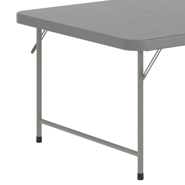 English Elm Paige Kid's Folding Table - Durable, Lightweight, Easy-Clean Activity Space for Classrooms & Playrooms Granite Gray 30"W x 60"L x 19"H RB-3060-KID-GY-GG