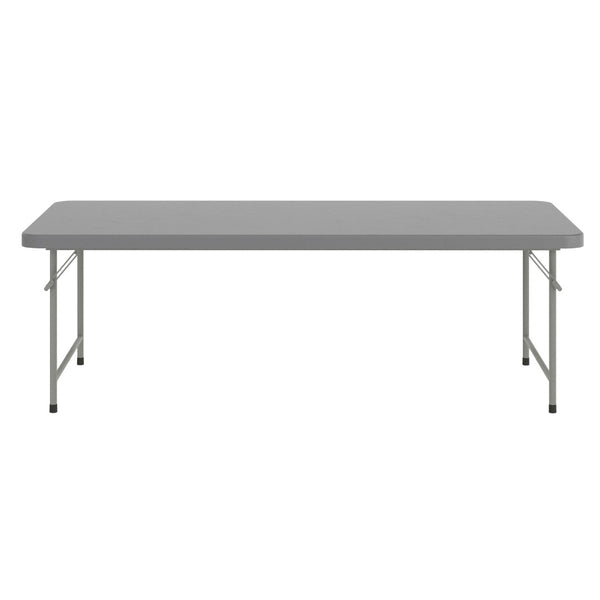 English Elm Paige Kid's Folding Table - Durable, Lightweight, Easy-Clean Activity Space for Classrooms & Playrooms Granite Gray 30"W x 60"L x 19"H RB-3060-KID-GY-GG