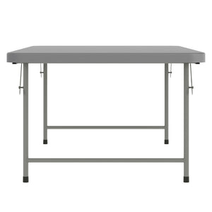 English Elm Paige Kid's Folding Table - Durable, Lightweight, Easy-Clean Activity Space for Classrooms & Playrooms Granite Gray 30"W x 60"L x 19"H RB-3060-KID-GY-GG