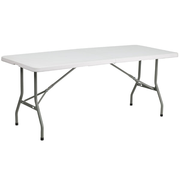 English Elm Kathryn 6-Foot Bi-Fold Folding Table: Durable, Portable & Stain-Resistant for Events & Home Use RB-3072FH-GG