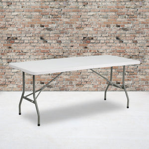 English Elm Kathryn 6-Foot Bi-Fold Folding Table: Durable, Portable & Stain-Resistant for Events & Home Use RB-3072FH-GG