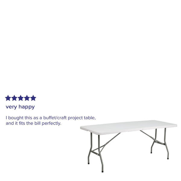 English Elm Kathryn 6-Foot Bi-Fold Folding Table: Durable, Portable & Stain-Resistant for Events & Home Use RB-3072FH-GG