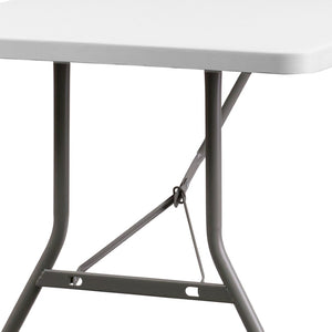 English Elm Kathryn 8-Foot Folding Table - Durable Granite White Surface, Perfect for Events, Indoor & Outdoor Use RB-3096-GG