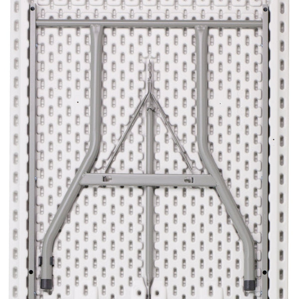 English Elm Kathryn 8-Foot Folding Table - Durable Granite White Surface, Perfect for Events, Indoor & Outdoor Use RB-3096-GG