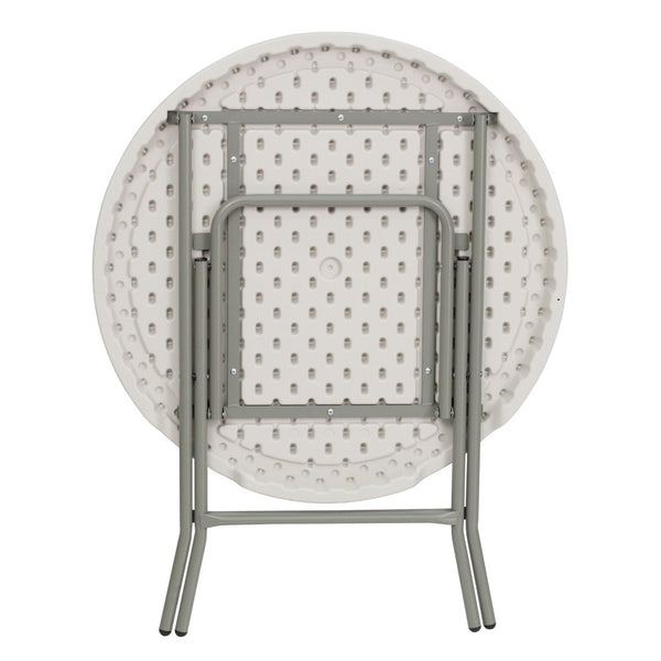 English Elm Kathryn 2.63-Foot Round Compact Folding Table - Durable, Lightweight Design for Indoor & Outdoor Use RB-32R-GW-GG