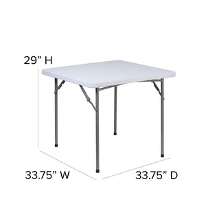 English Elm Kathryn 2.81-Foot Square Folding Table - Durable, Lightweight, Portable for Events & Game Nights! RB-3434-GG