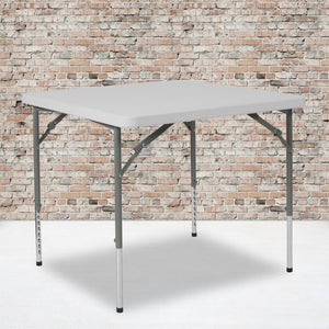 English Elm Kathryn Height Adjustable 2.79-Foot Square Folding Table - Versatile, Durable, and Easy to Store! RB-3434ADJ-GG