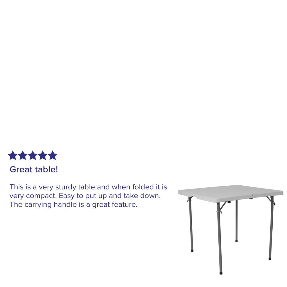 English Elm Kathryn 2.79-Foot Portable Square Folding Table – Durable, Lightweight, Easy-Clean Design for Events RB-3434FH-GG