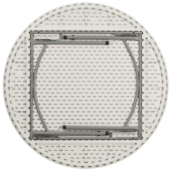 English Elm Kathryn 5-Foot Round Folding Table - Elegant Granite White Design, Durable for Events & Easy Storage RB-60R-GG