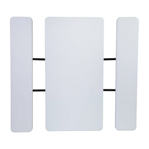 English Elm Insta-Fold Folding Picnic Table and Benches Set - Perfect for Outdoor Gatherings and Easy Storage White 53.75"W x 27.5"L x 17.5-28.25"H RB-EBB-1470FD-WH-GG