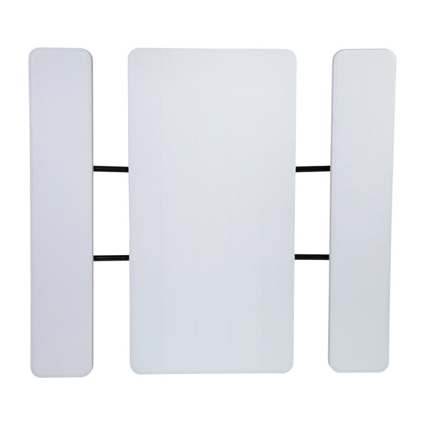 English Elm Insta-Fold Folding Picnic Table and Benches Set - Perfect for Outdoor Gatherings and Easy Storage White 53.75"W x 27.5"L x 17.5-28.25"H RB-EBB-1470FD-WH-GG