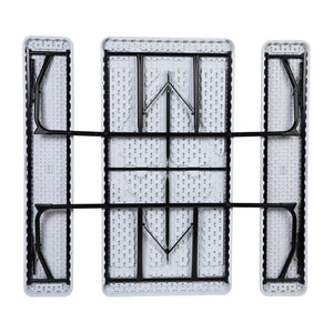 English Elm Insta-Fold Folding Picnic Table and Benches Set - Perfect for Outdoor Gatherings and Easy Storage White 53.75"W x 27.5"L x 17.5-28.25"H RB-EBB-1470FD-WH-GG