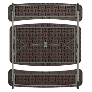 English Elm Paige Easy-Fold Folding Plastic Kids Picnic Table and Benches - Safe, Durable, No Assembly Required Brown RB-EBB-2432FD2-BR-GG