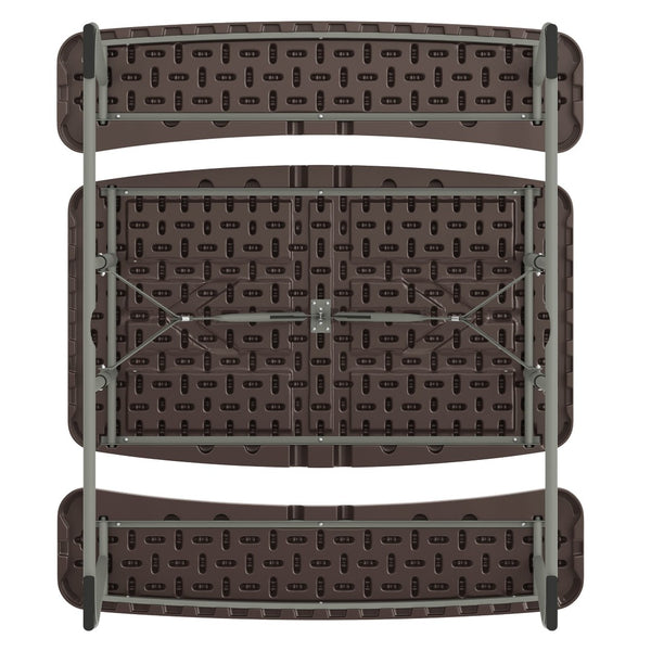 English Elm Paige Easy-Fold Folding Plastic Kids Picnic Table and Benches - Safe, Durable, No Assembly Required Brown RB-EBB-2432FD2-BR-GG